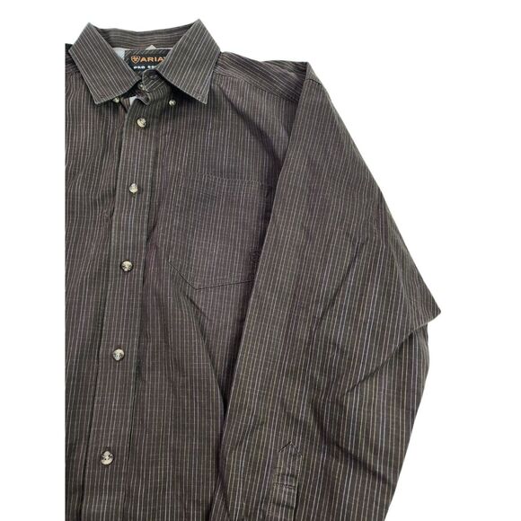 Ariat Pro Series Mens L Large Long Sleeve Button Front Shirt - Picture 3 of 6